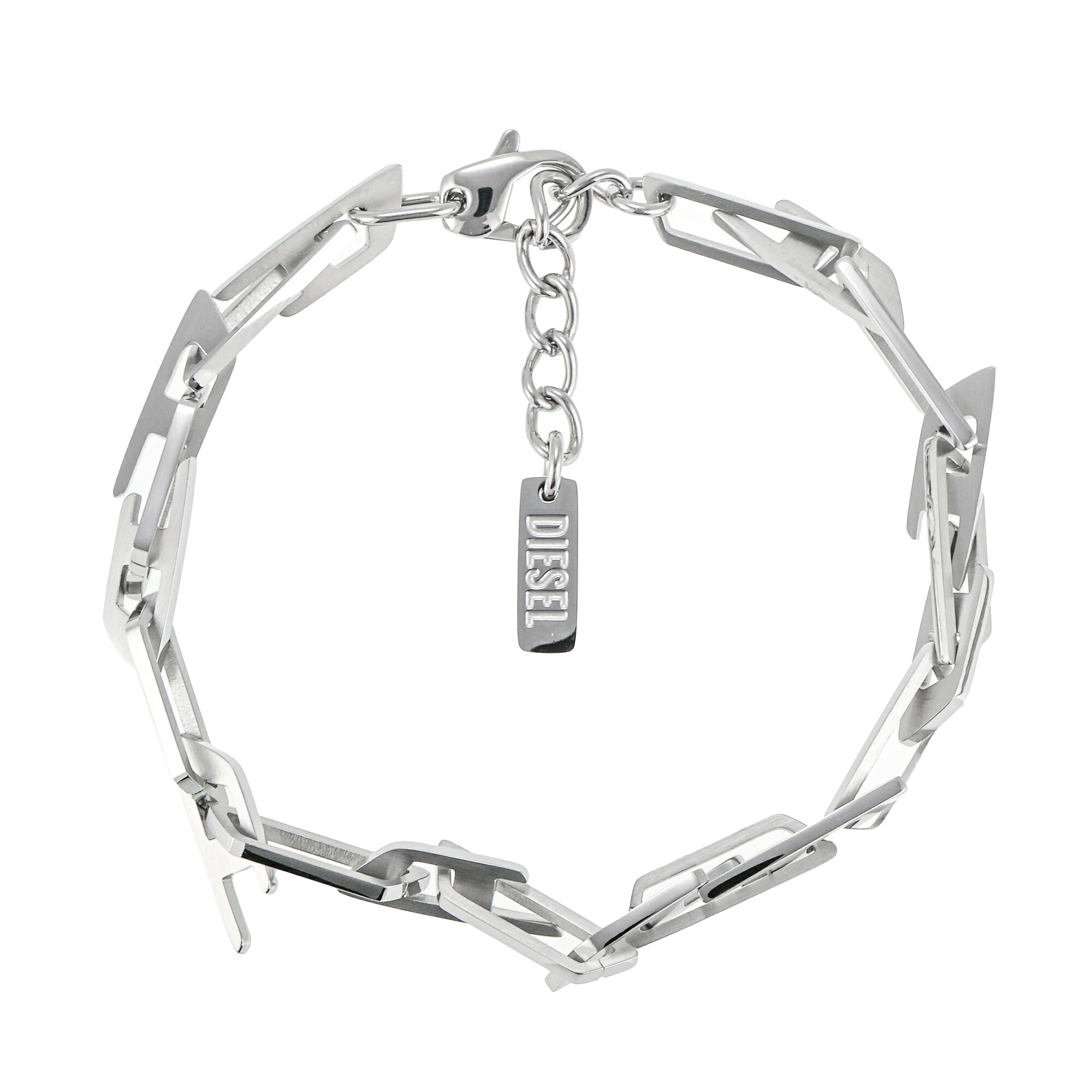 【貨物輸送無料】DIESEL ディーゼル 腕輪 チェーン店腕輪 DX1536040 ブレス 付属品 宝飾品 メンズ  レディース ユニ一発やる しろがね色【ブランド名】【差し上げ物】