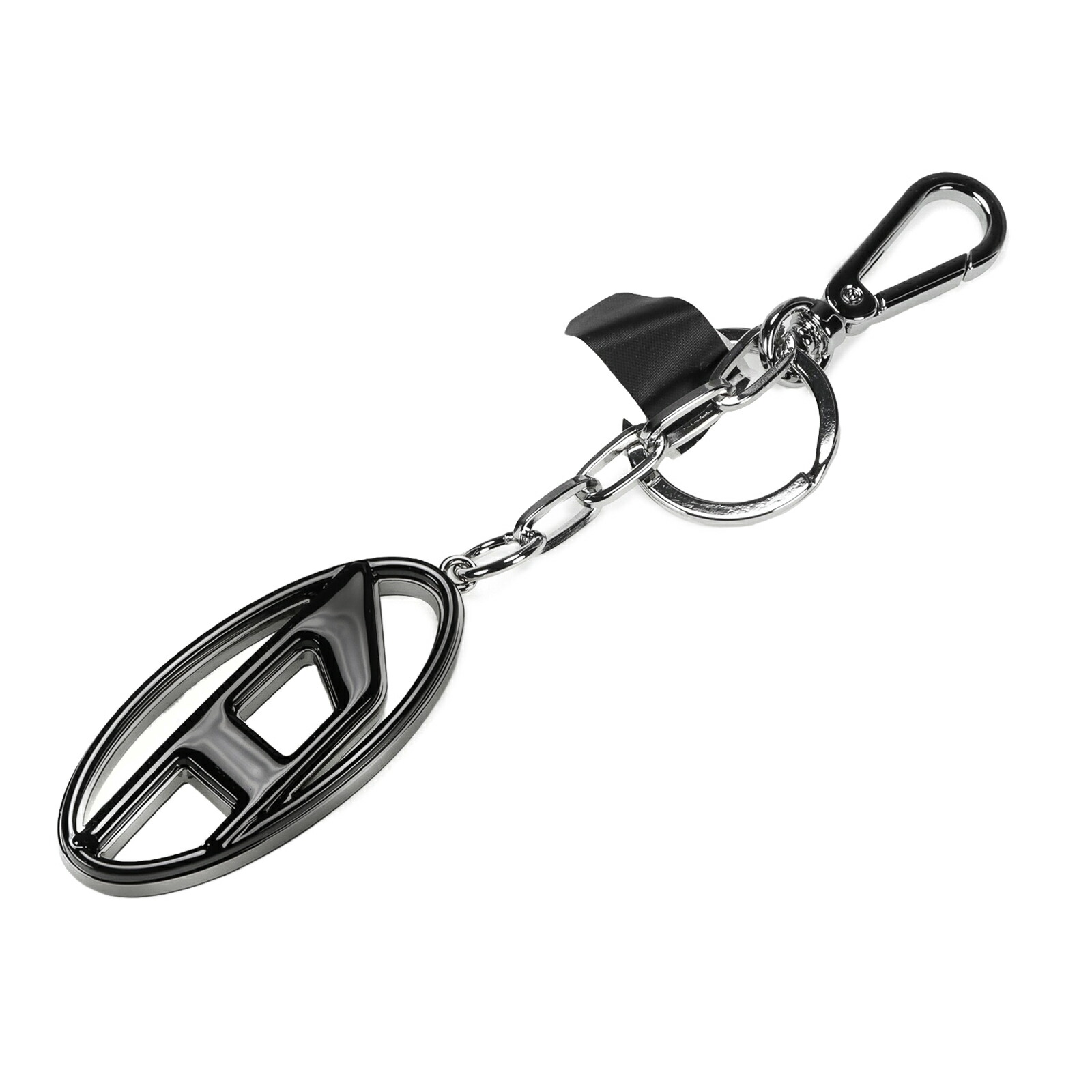 【貨物輸送無料】ディーゼル DIESEL キーホルダー 足がかり輪っか 御徒面子惹き付ける オーバルD ロゴタイプ メンズ レディース ユニ一発やる X10293 P8097 HA995 CAGE-D LAYER 黒いこと×しろがね色【ブランド名】【差し上げ物】