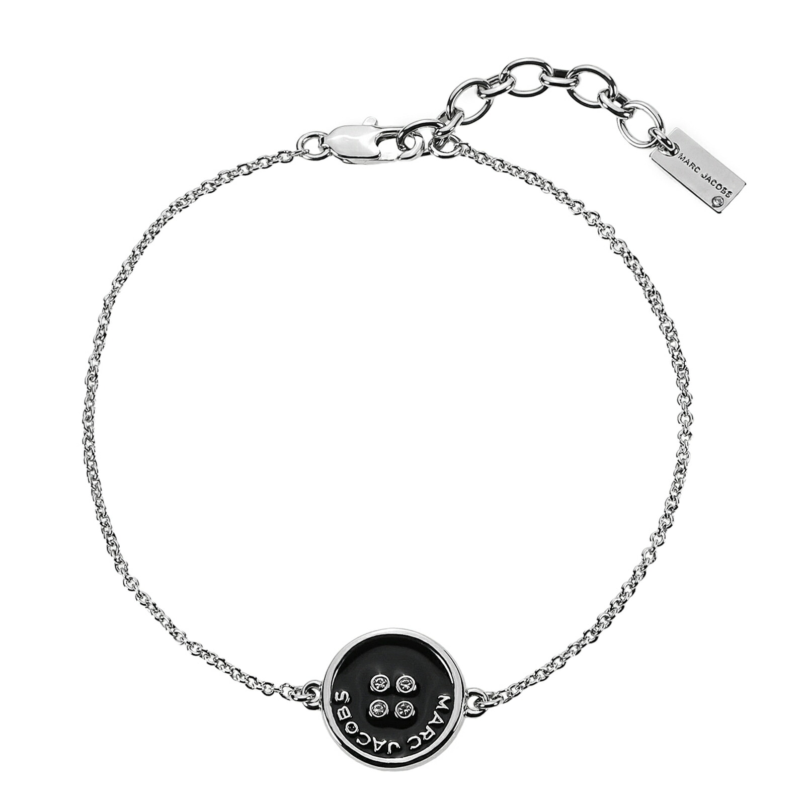 【送料無料】MARC JACOBS マークジェイコブス チャーム ブレスレット レディース 2R5JBR001J33-047 BUTTON CHAIN BRACELET SILVER/BLACK シルバー&times;ブラック ボタンモチーフ ジュエリー アクセサリー アクセ【ブランド】【プレゼント】【セール】｜museo
