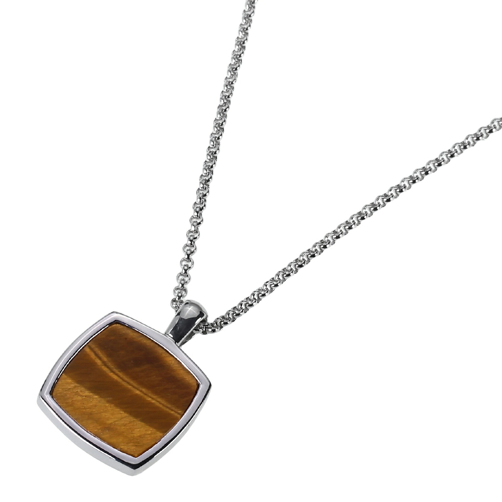 【送料無料】TOM WOOD トムウッド ネックレス 100364 Cushion Pendant Tiger Eye クッション ペンダント タイガーアイ メンズ レディース ユニセックス スターリングシルバー 925 アクセサリー ジュエリー【ブランド】【プレゼント】｜museo