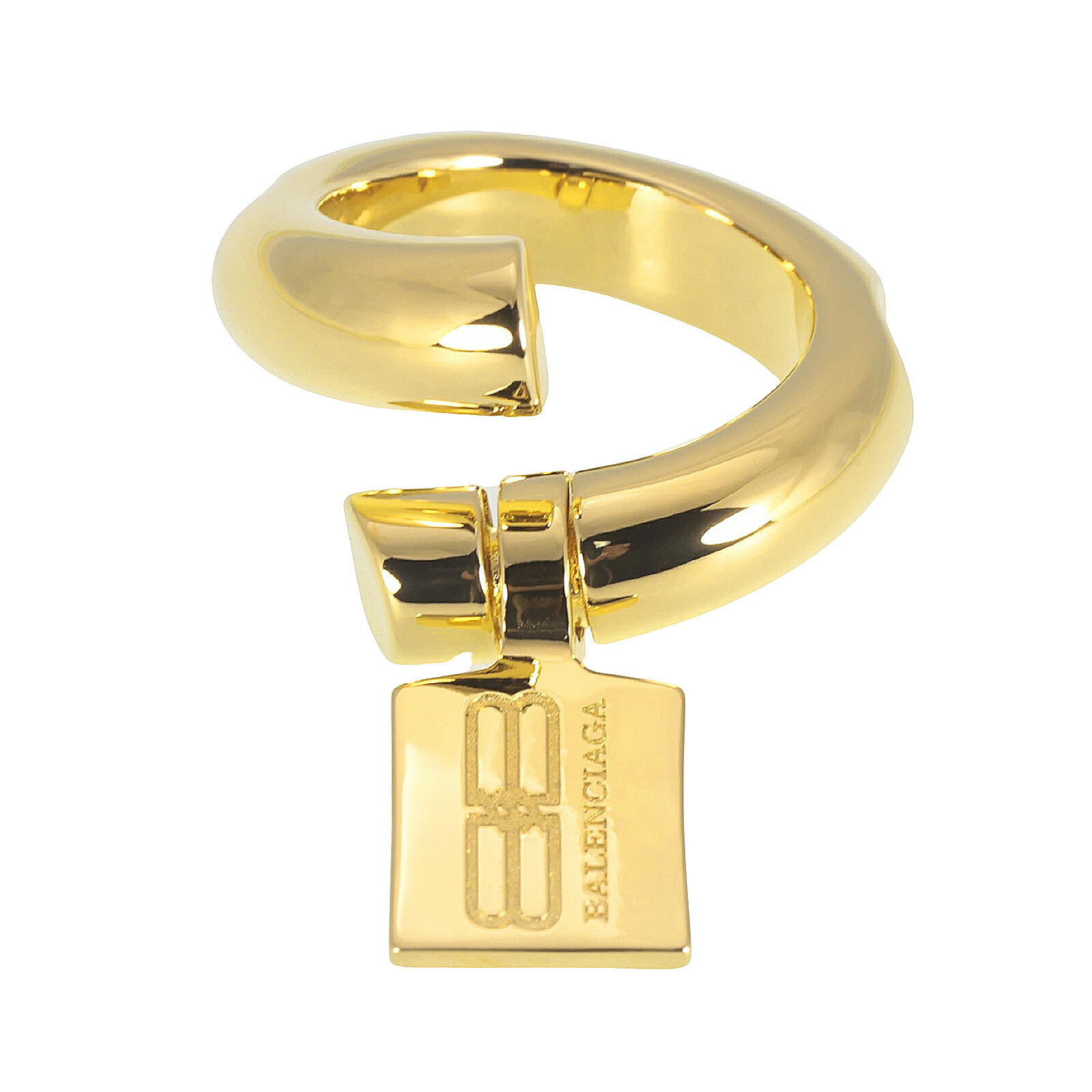 【貨物輸送無料】2026春夏新作 BALENCIAGA バレンシアガ 指環 輪っか 856328 TZ77G 0027 SAINT-GERMAIN TAG RING シャイニーゴールド レディース 付属物 宝飾品 【ブランド名】【差し上げ物】