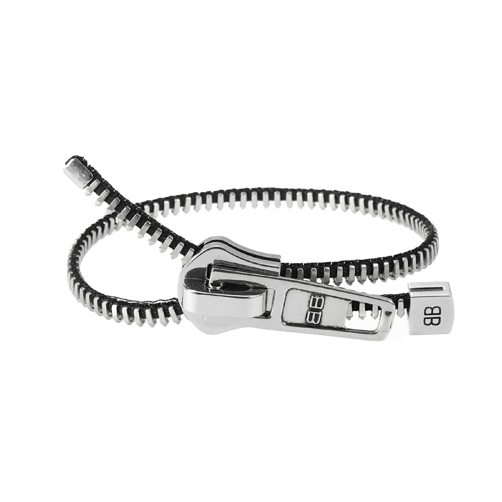 【貨物輸送無料】2026春夏新作 BALENCIAGA バレンシアガ 腕輪 ジップ チャック Diy Zip 856240 TZ2ZS 1255 メンズ レディース ユニ一発やる ブレス 添え物 宝飾品 BBロゴタイプ アンティークしろがね色【ブランド名】【差し上げ物】