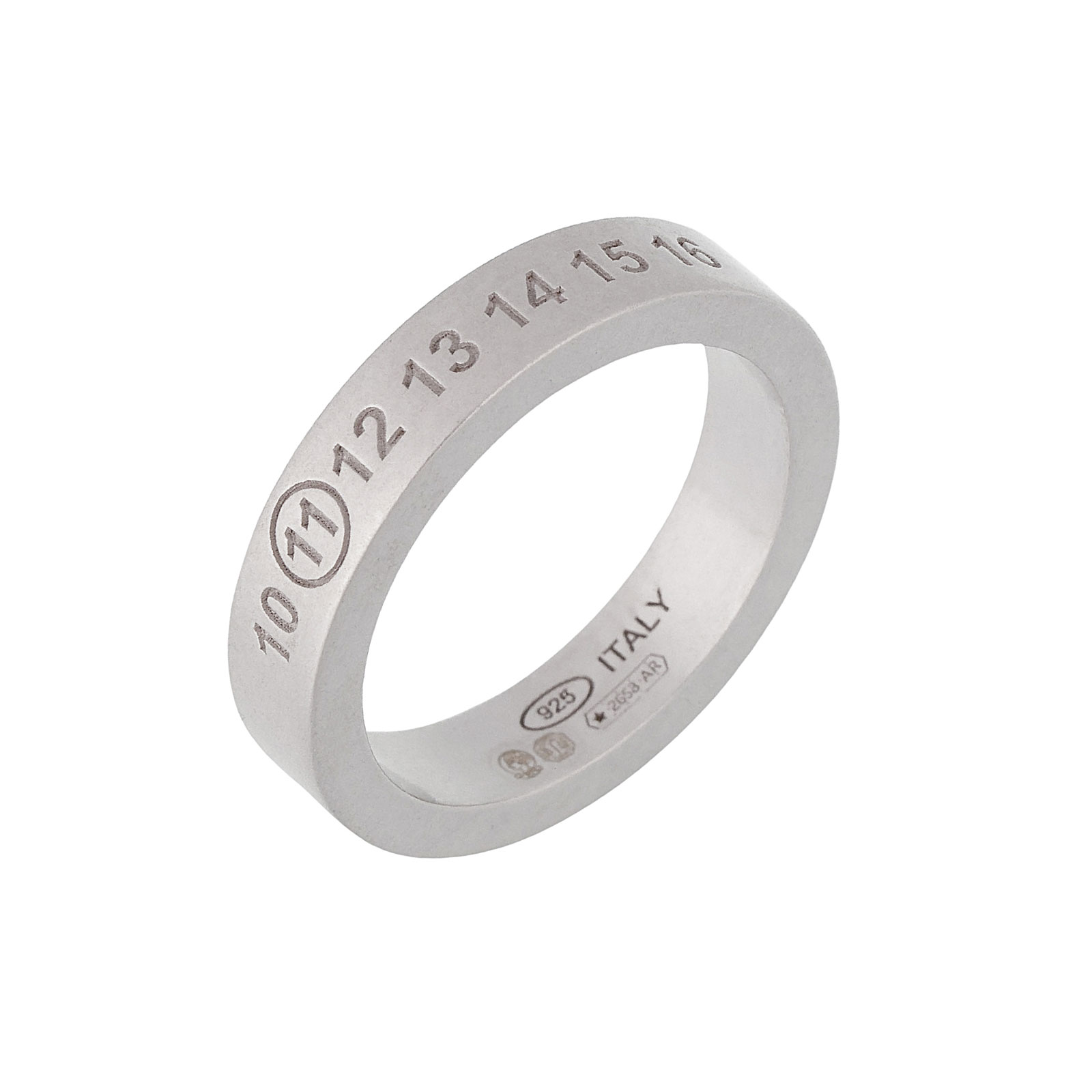【貨物輸送無料】2026春夏新作 Maison Margiela メゾンマルジェラ 指環 ナンバリング 輪っか SM1UQ0119 P8574 101 メンズ レディース ユニ一発やる 付属物 宝飾品 しろがね色925 ロゴタイプ 目じるし【差し上げ物】