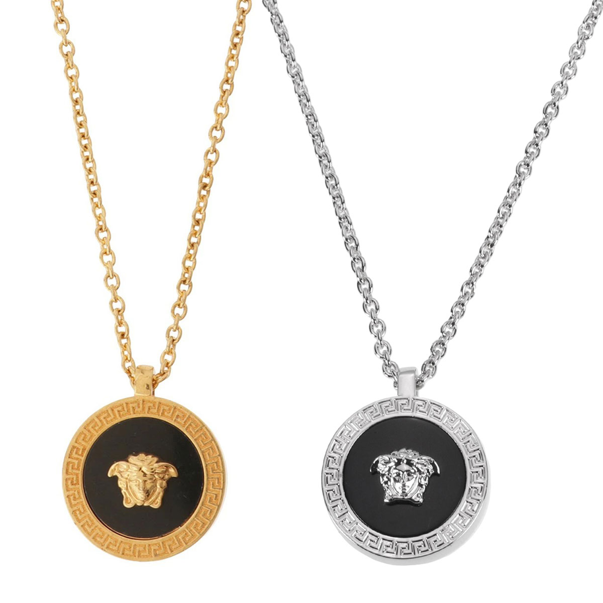 【貨物輸送無料】2026春夏新作 VERSACE ヴェルサーチェ ヴェルサーチ メドゥーサ 首飾り メンズ レディース エナメル DG17255 DJMR K41T/ヴィンテージゴールド×黒いこと 4J750/しろがね色 呼びりん探し回る シャンデリヤ 付属物 宝飾品【ブランド名】