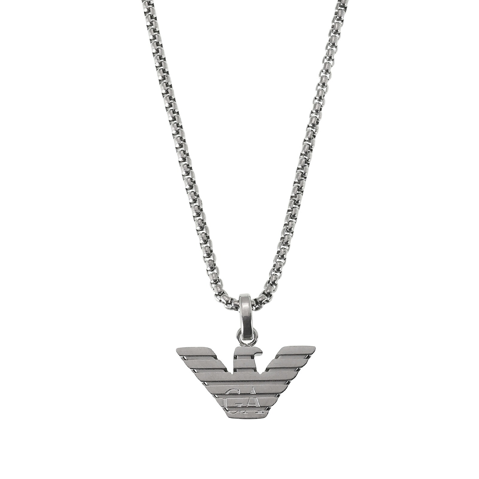 【貨物輸送無料】EMPORIO ARMANI エンポリオアルマーニ 首飾り メンズ EGS3169040 しろがね色  シャンデリヤ 佩び物 宝飾品 エンポリオ・アルマーニ エンポリ アルマーニ【ブランド名】【差し上げ物】