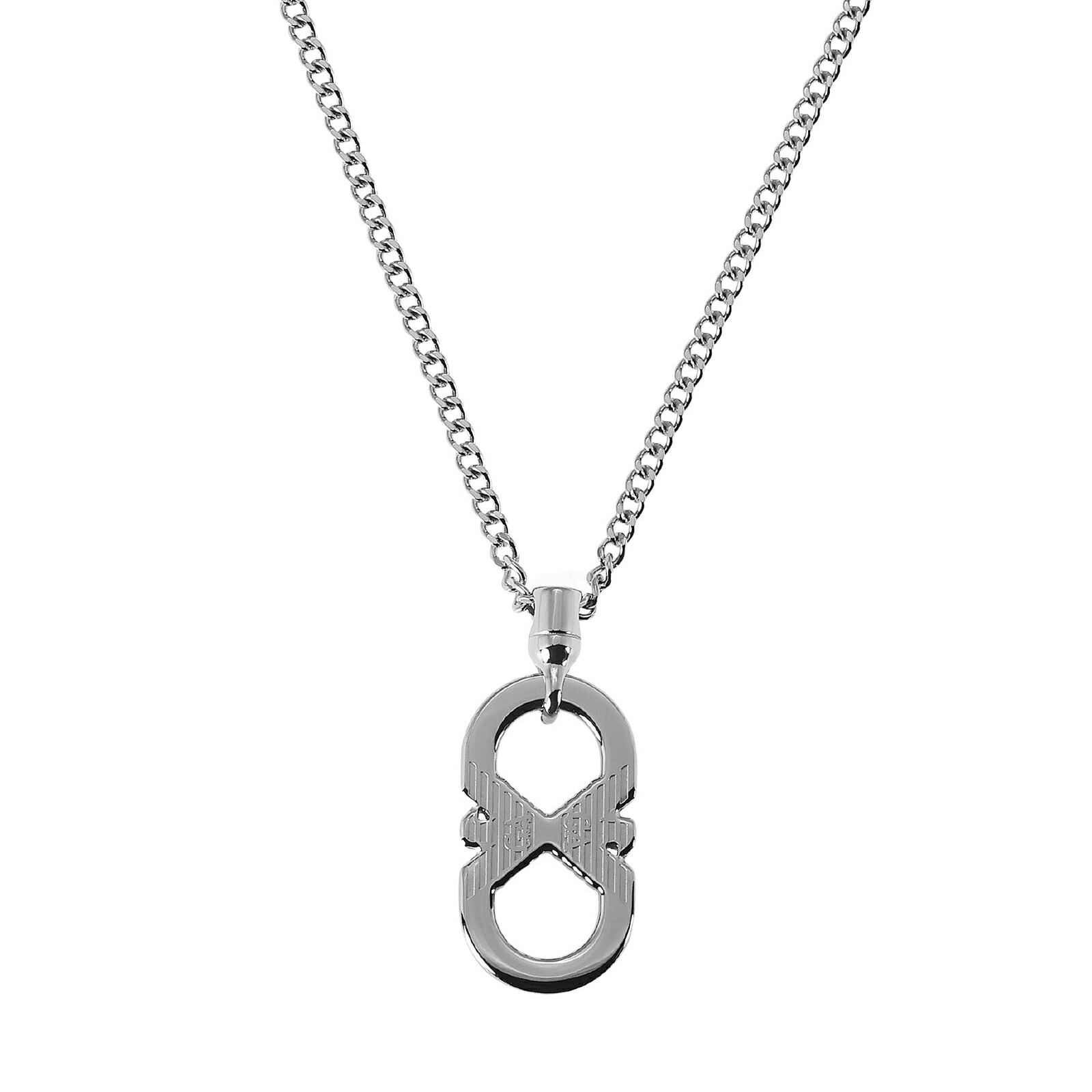 【貨物輸送無料】EMPORIO ARMANI エンポリオアルマーニ 頸飾り メンズ EGS3300040 しろがね色 シャンデリヤ 添え物 宝飾品 エンポリオ・アルマーニ エンポリ アルマーニ【ブランド名】【差し上げ物】