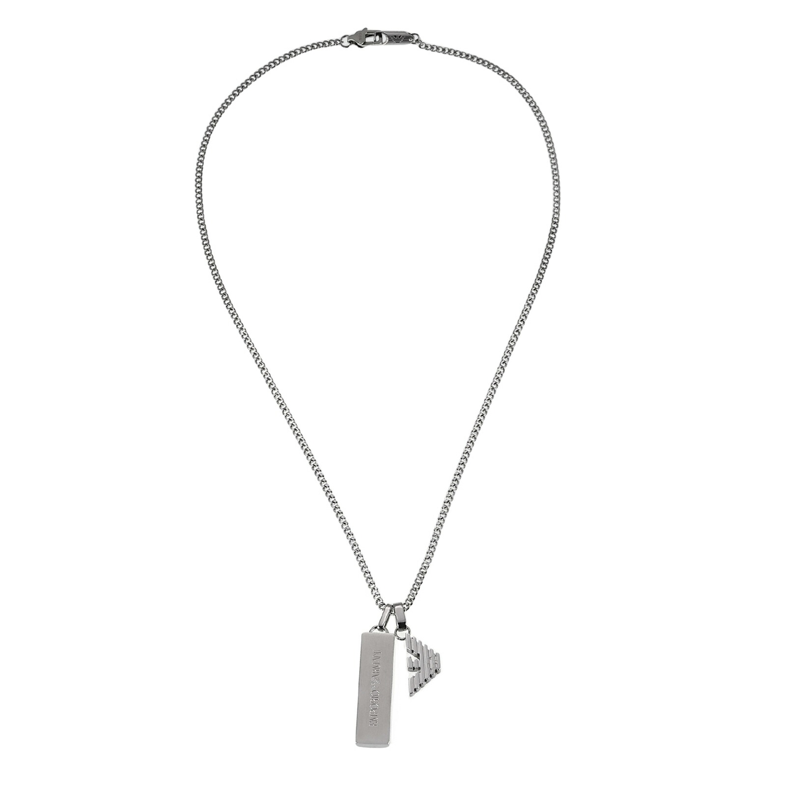 【貨物輸送無料】EMPORIO ARMANI エンポリオアルマーニ 頸飾り メンズ EGS3306040 ドッグタグネックレス しろがね色 シャンデリヤ 添え物 宝飾品 エンポリオ・アルマーニ エンポリ アルマーニ【ブランド名】【差し上げ物】