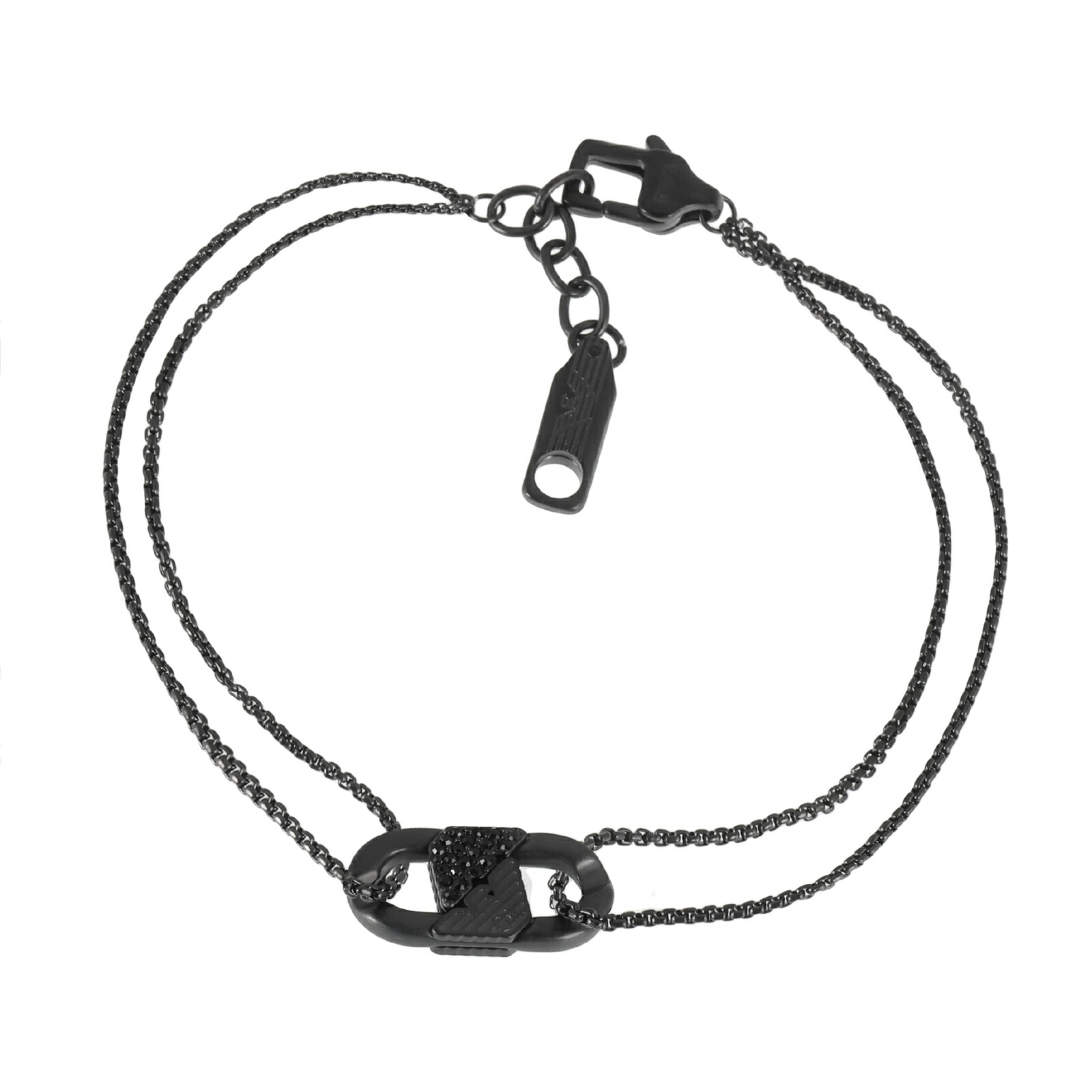 【貨物輸送無料】EMPORIO ARMANI エンポリオアルマーニ 腕輪 ブレス メンズ チェーン店腕輪 EGS3173001 黒いこと 結晶 付属物 宝飾品 エンポリオ・アルマーニ エンポリ アルマーニ【差し上げ物】【ブランド名】