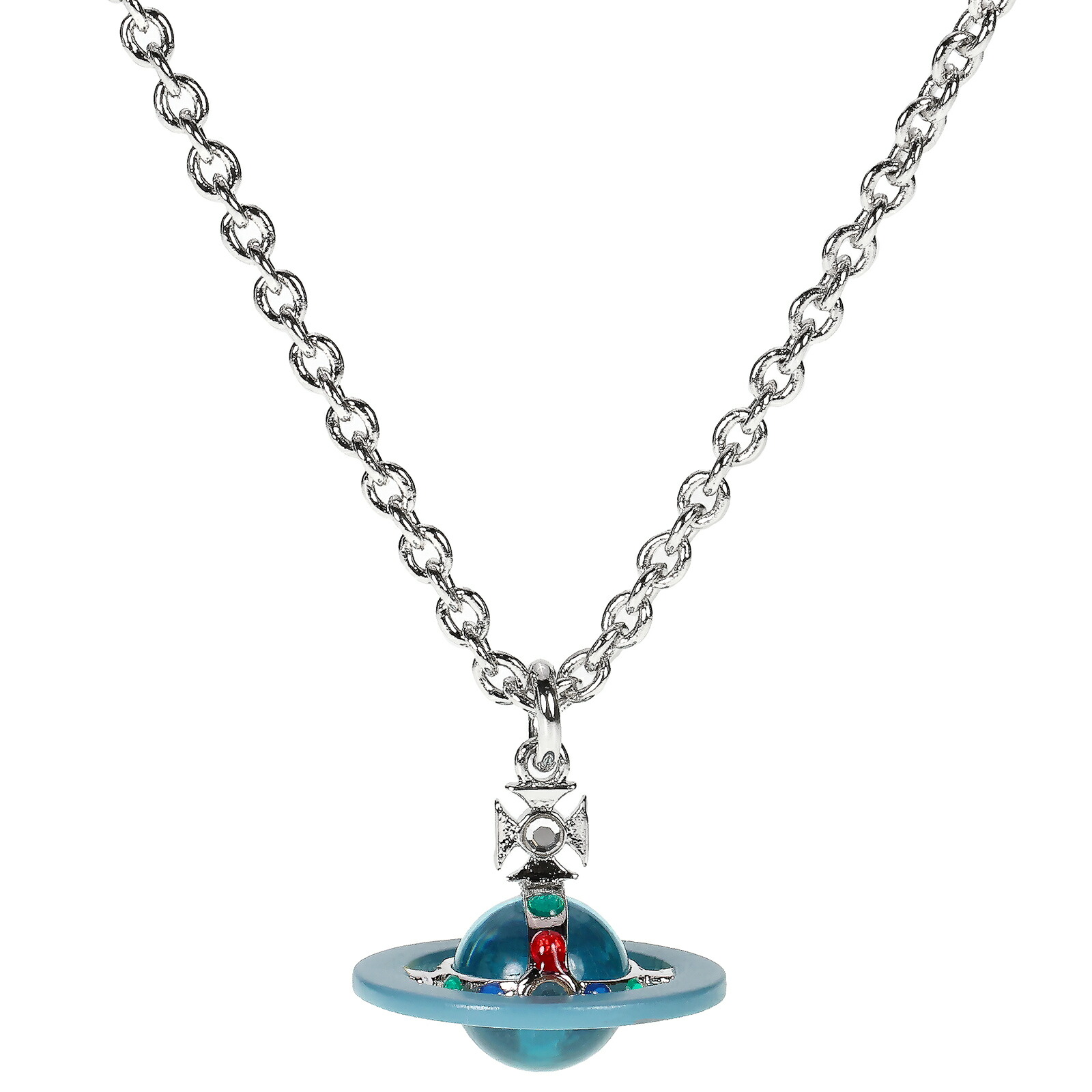 【送料無料】Vivienne Westwood ヴィヴィアン ウエストウッド ネックレス ペンダント 630203CH-02P730 MAN. PETITE ORIGINAL ORB PENDANT PLATINUM/WHITE Crystal/LIGHT BLUE シルバー&times;ライトブルー&times;レッド&times;グリーン アクセサリー ジュエリー ビビアン【プレゼント】｜museo 19,350円