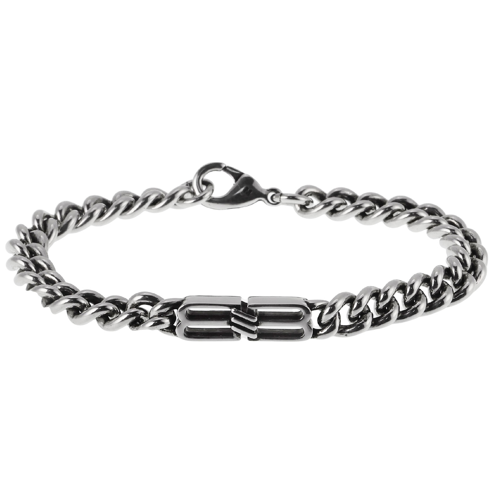 【貨物輸送無料】BALENCIAGA バレンシアガ 腕輪 メンズ Bb Icon Thin グルメットブレスレット レディース ユニ一発やる チェーン店 869774 TZ99I 0911 ブレス BBロゴタイプ アンティークしろがね色 佩び物 宝飾品【ブランド名】【差し上げ物】