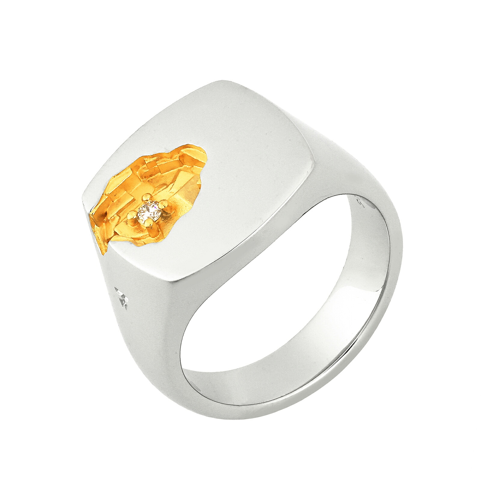 【送料無料】2026秋冬新作 TOM WOOD トムウッド リング 指輪 101573 Mined Ring Large Diamond マインド リング ラージ ダイヤモンド レディース メンズ ユニセックス シルバー&times;ゴールド スターリングシルバー 925 アクセサリー ジュエリー【ブランド】【プレゼント】｜museo