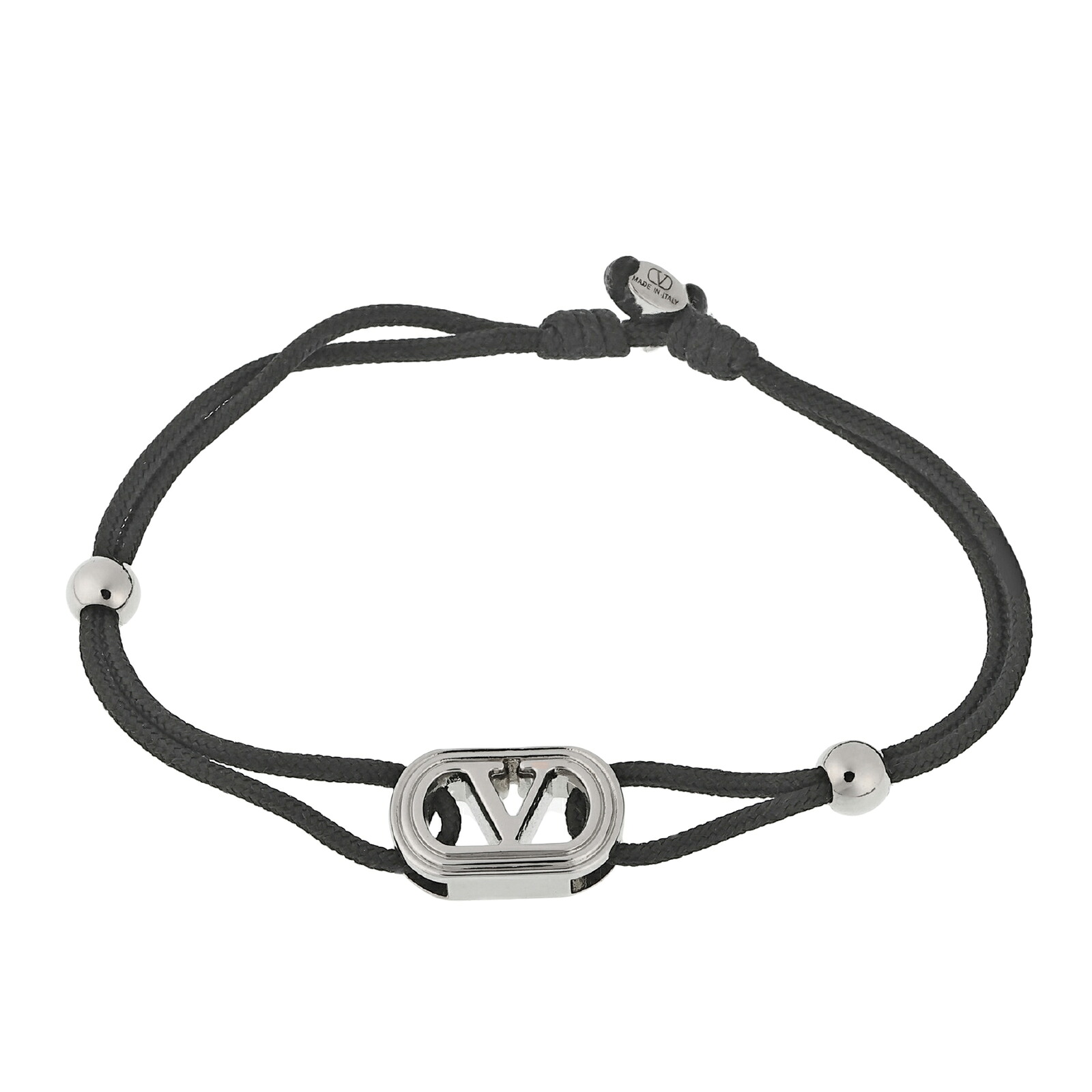 【送料無料】2026秋冬新作 VALENTINO ヴァレンティノ ブレスレット メンズ Vロゴ シグネチャー コットン ブレスレット 9Y2J0BC3KAZ-0NO ブラック&times;シルバー Vロゴ バレンチノ アクセサリー ジュエリー【ブランド】【プレゼント】｜museo