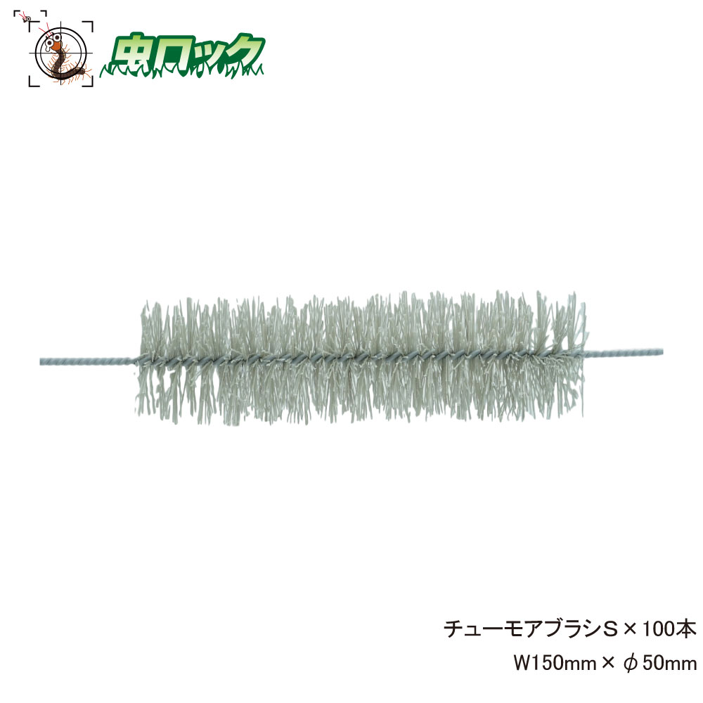 鼠出しゃばる押しとどめる チューモアブラシS×100本 大きさ約W150mm×φ50粍 防鼠毛はらい 鼠打つ手