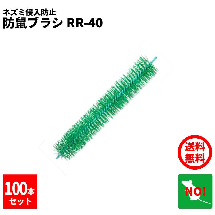 100本セット 防鼠ブラシ RR-40 ブラシ 長さ 30cm 直径 50mm 1ケースねずみ駆除 侵入防止 ネズミ 撃退 退治 対策 防鼠材 業務用｜虫ナイ ねずみ・害虫駆除の専門店