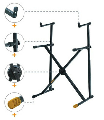 楽天市場】HERCULES ダブルX キーボードスタンド KS120B : やぎ楽器shop