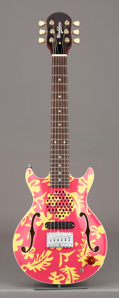 Woodstics Guitars WS-MINI ALOHA Pink & Yellow Aloha スピーカー内蔵ミニギター ソフトケース付｜musicfarm 44,241円
