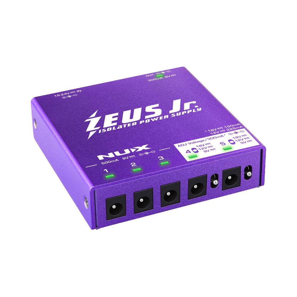 NUX ZEUS JR. フルアイソレーテッドパワーサプライ 6ポート 9/12/18Vの可変ポート搭載