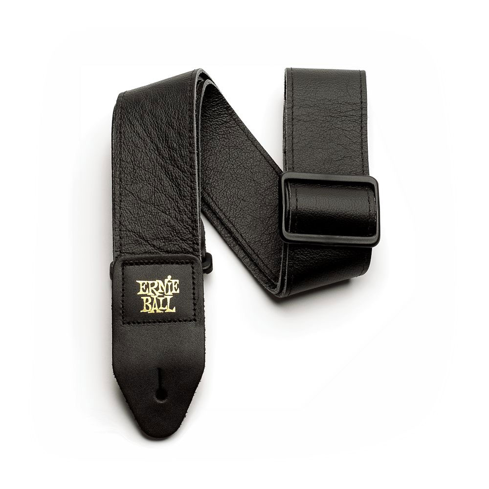 ErnieBall　4134 Tri-Glide 2in Italian Leather Guitar Strap/Bass Strap - Black