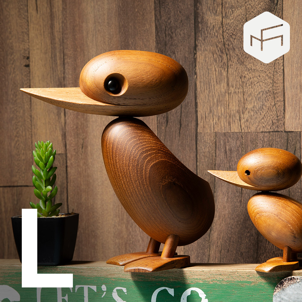 Woody Little Duck L  ウッディーリトルダック オブジェ 飾りつけ 新居祝賀会 Hans Bolling ハンス・ブリング 合鴨 北欧 今めかしい室内装飾 今めかしい 建築家 生まれながら木