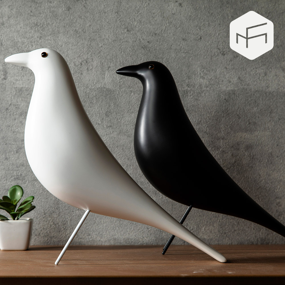 House Bird ハウスバード オブジェ 置物 新居祝い イームズ 鳥 北欧 モダンインテリア おしゃれ デザイナー 天然木 ブラック ホワイト ナチュラル イエロー ブルー