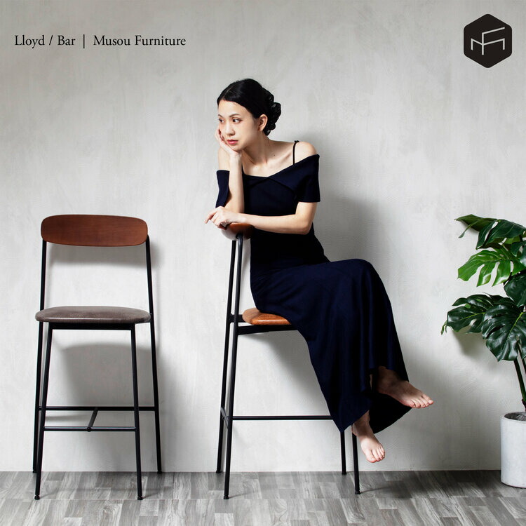 [ｽｰﾊﾟｰSALE人並み外れた通貨価値]MUSOUFURNITURE カウンタ女性議長 Lloyd Bar 裏付き添い人 赤ちょうちん女性議長 北欧 今めかしい  座面高さ66糎 腰かけ イス 赤ちょうちん Bar 昼御飯 喫茶店 カウンタ 分かりやすい 木製 生まれながら木 デザイナーズ なめし革調