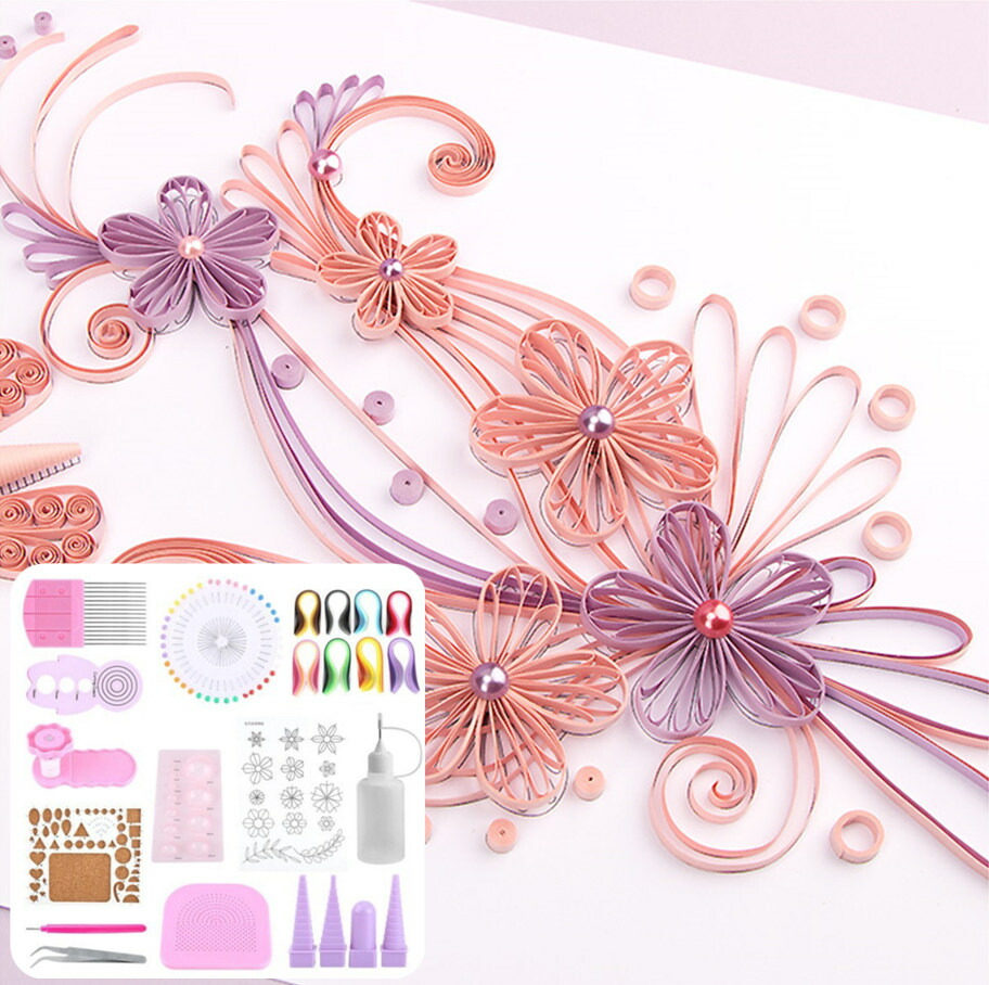 初売りセール！オリジナル原画　ペーパークイリングデコ「フォレストフェアリー」 折り紙×ペーパークイリングデコ折り鶴（折り鶴アート）桃の花⁄ひな祭り⁄ペーパークラフト⁄Origami crane with paper  quilling feathers⁄origami art