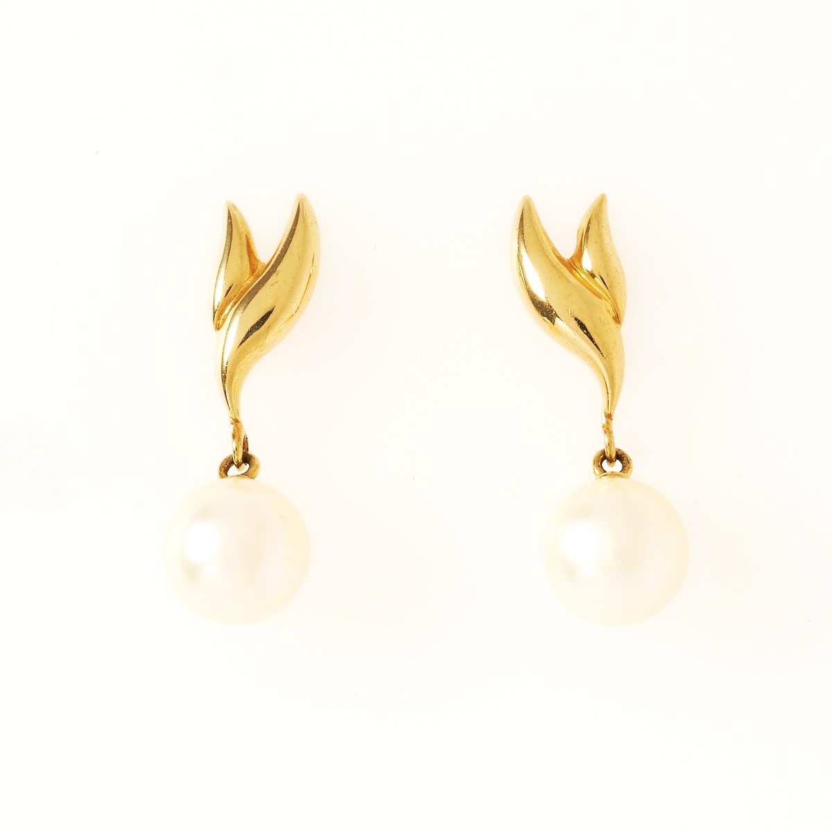 ミキモト K18 リボン パールピアス MIKIMOTO ミキモト リボン パール 真珠 ピアス K18イエロー