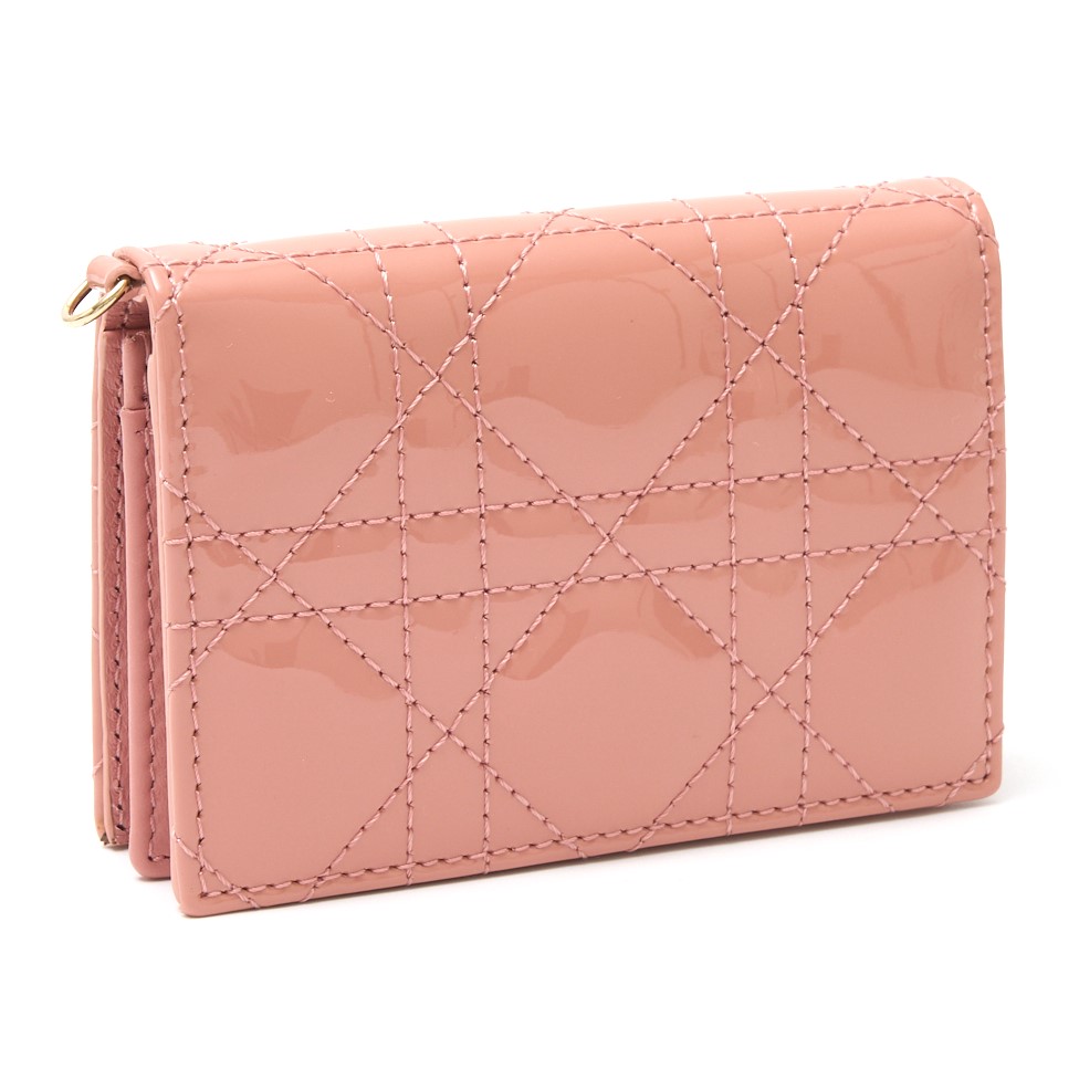 LADY DIOR カードホルダー カナージュ ラムスキン DIOR | Lady Dior Jasmine カードホルダー カナージュ ラムスキン