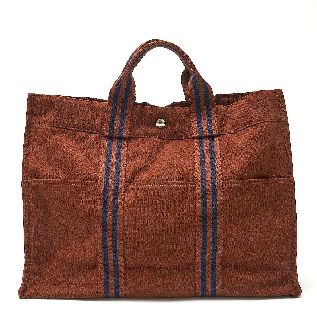 エルメス フールトゥM M サイン入り HERMES キャンバス トートバッグ フールトゥMM エルメス