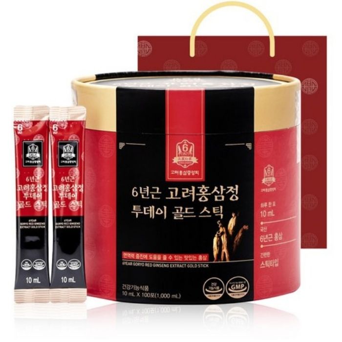 6年根 高麗紅参精 Today スティック 10ml&times;100包 (総容量 1000ml) バルク包装 【送料無料】｜MUTJIM