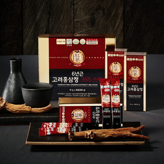 【貨物輸送無料】チョンウォンサム  6年根 高麗紅参精 365突っ支い棒 300g(10g×30包)【韓国製】