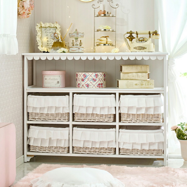 ロマプリ フリルオープンチェスト ヨーロピアン　柳 ラック おしゃれ 北欧 ロマプリ フリルオープンチェスト ヨーロピアン 柳 ラック おしゃれ