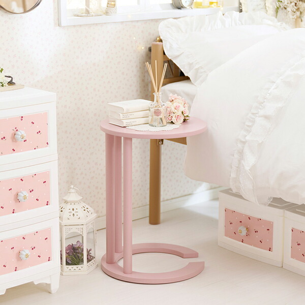 楽天市場】【直送】ラウンドサイドテーブル/ラック付き UA1 姫系