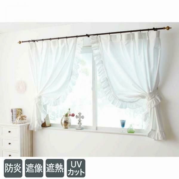 【お買い物マラソンポイント 今なら5倍 4/14 20:00～4/17 09:59】多機能フリルレースカーテン（１００×１０８・2枚組）｜姫系 かわいい ロマプリ クラシック ガーリー アンティーク風 ロリータ 新生活