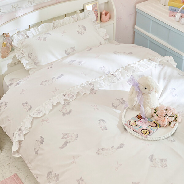 楽天市場】【P5倍！5日限定】キャットリボン布団カバー3点セット