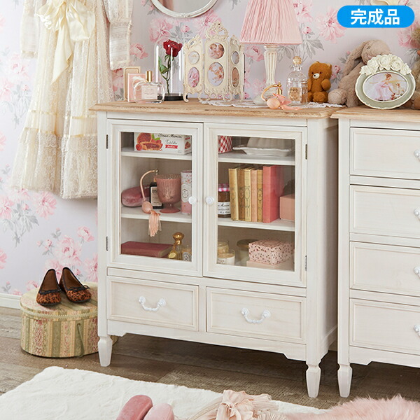 訳あり品【40】フレンチ調ホワイトガラスキャビネットテレビ台姫系洋タンス飾り棚姫 楽天市場】ガラス扉付き ロマンチックなディスプレイ