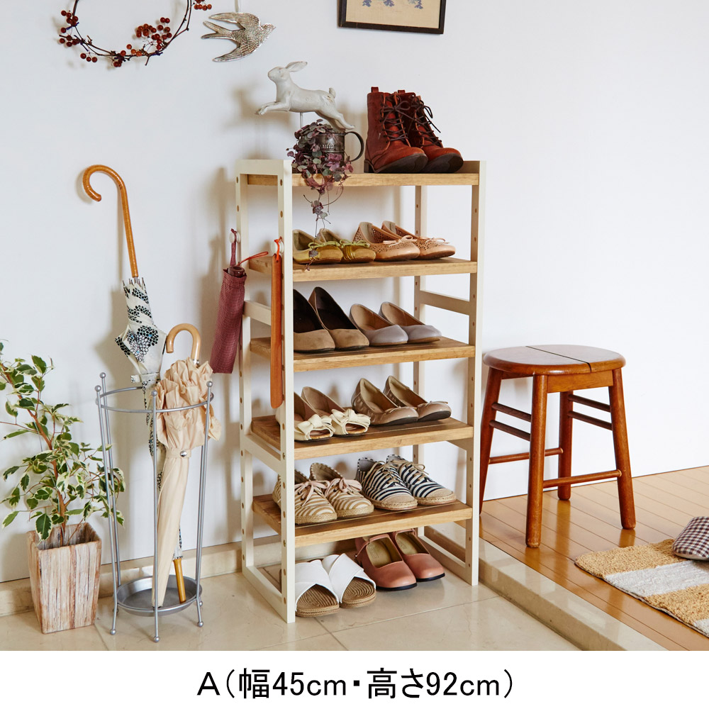シューズラック シューズ ラック 収納家具 ロマンティック 靴収納 靴入れ シューズラック 木製 カントリー 姫系 かわいい 可愛い カワイイ 姫系家具 プリンセス 姫インテリア ロマンティック お姫様 カントリー調シューズラックｖ ａ 幅４５ｃｍ 高さ９２ｃｍ