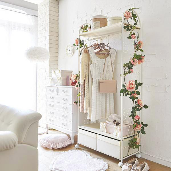 格安 ロマンチック 姫系 ホワイトハンガーラック Wh502 大人カワイイ 新生活 物干しスタンド Indonesiadevelopmentforum Com