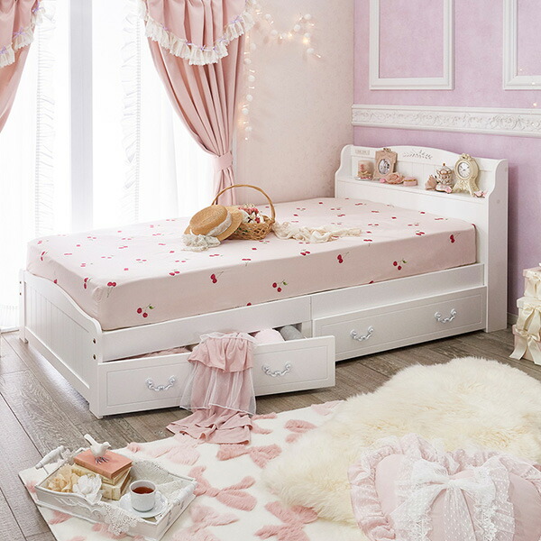 高質で安価 専用品 ロマンティックプリンセス 収納付きすのこベッド シングルベッド Permoda Net