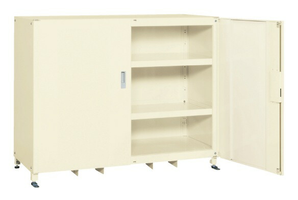 【直送】サカエ(SAKAE) スーパージャンボ保管庫 スチール扉 棚板耐荷重150kg 1220X670X1200 アイボリー SKS-156712MI｜ガレージマルシェ