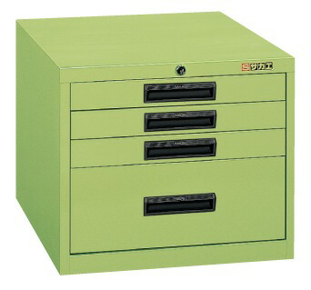 【直送】サカエ(SAKAE) 軽量キャビネットSVE型 60Kg 4段 500X550X420 グリーン SVE-401|ガレージマルシェ