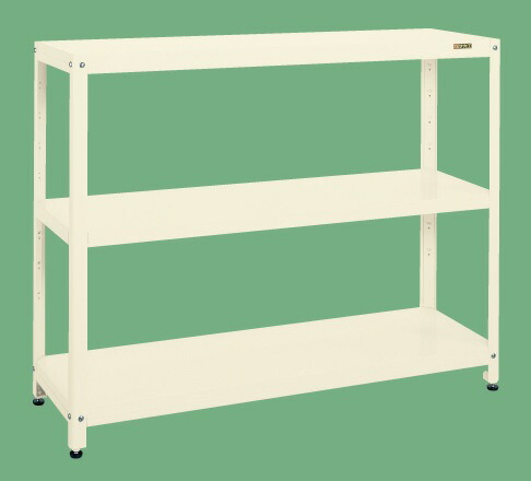 【直送】サカエ(SAKAE) スーパーラック 3段 棚板耐荷重150kg 1500X450X1200 アイボリー SPR-1213MI