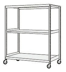【直送】サカエ(SAKAE) 中量キャスターラックＧＫＲ型（ウレタン車・自在２、固定２コ） GKR-8363GUK｜ガレージマルシェ