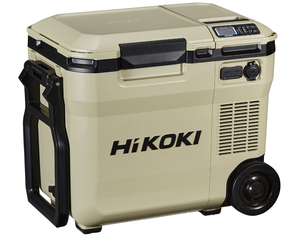 HiKOKI 冷温庫　クーラーボックス グリーン マルチボルトバッテリーでどこでも使え、長時間温度キープ 国内