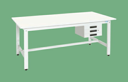 【直送】サカエ(SAKAE) 軽量作業台KKタイプ(抗ウイルス天板・キャビネット3段付) KK-69CVPW|工具屋のプロ 店
