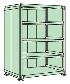 【直送】サカエ(SAKAE) 中量棚ＰＢ型パネル付（５００ｋｇ／段・単体・５段タイプ） PBG-2355