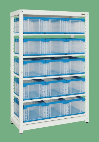 【直送】サカエ(SAKAE) マルチプルラック 1250X570X1950 固定棚5段 コンテナ収納(単体) MR-1940BL|工具屋のプロ 店