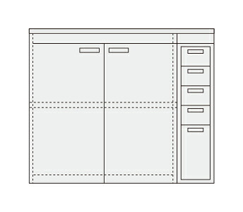 【直送】サカエ(SAKAE) ピットイン　キャビネット(天板付) PN-F24W｜工具屋のプロ 店
