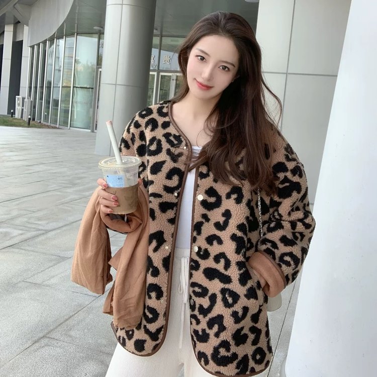 ボア ジャケット レオパード ノーカラー フェイクレザー 韓国 e4aa711ee6d31d867ca3f9b1e65c3c