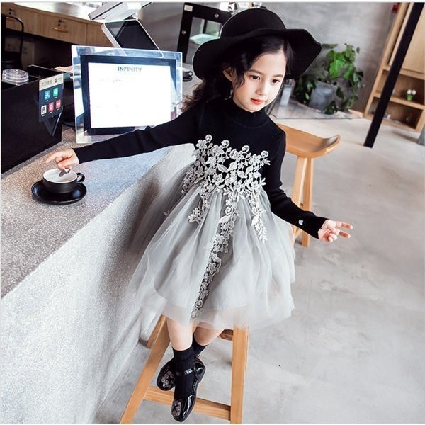 楽天市場 送料無料 ワンピース 長袖 女の子 子供 キッズ チュールドレス 春秋冬 長袖ワンピース 花柄 レース 子供ワンピース キッズドレス チュールワンピース Bestme